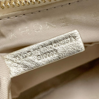 GIVENCHY Shoulder Bag 4G Logo Hand Purse Canvas White Gold Used Women's Auth