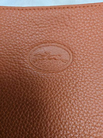 Longchamp Hand Bag Tote Purse Leather Brown Authentic