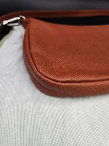 Longchamp Hand Bag Tote Purse Leather Brown Authentic