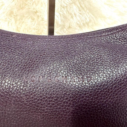 Longchamp Shoulder Bag Purse Accessory Pouch Leather Purple Authentic