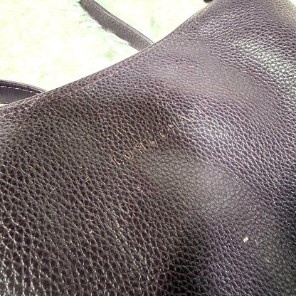 Longchamp Shoulder Bag Purse Accessory Pouch Leather Purple Authentic