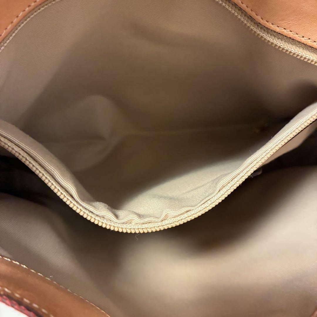 COACH Shoulder Bag Purse Signature Soft Clip Hobo Red Authentic