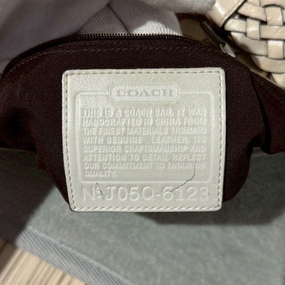 COACH Shoulder Bag Purse Signature Popy Flower Beige Authentic