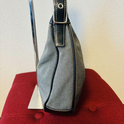 COACH Shoulder Bag Purse hobo Black White Authentic