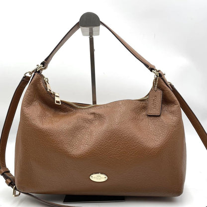 COACH Hand Shoulder Bag Tote Purse 2way Leather Brown Authentic