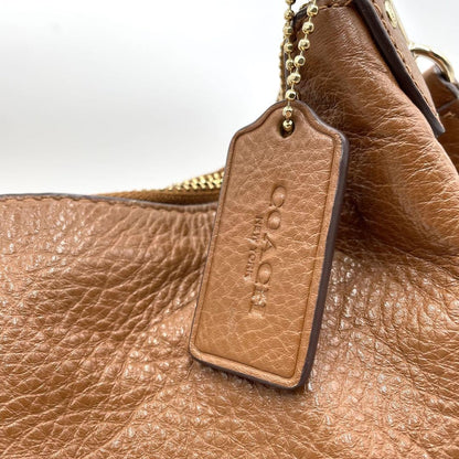 COACH Hand Shoulder Bag Tote Purse 2way Leather Brown Authentic