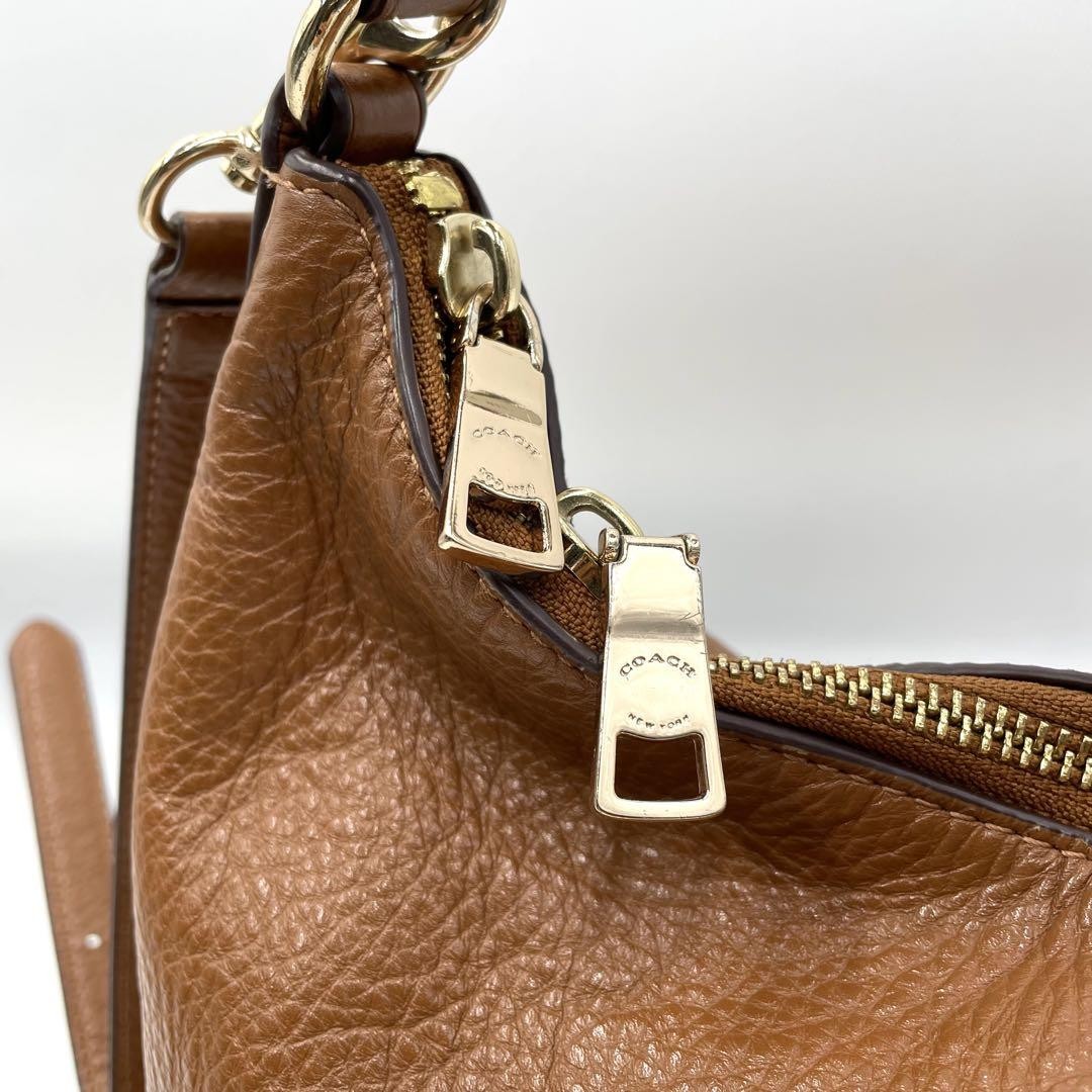 COACH Hand Shoulder Bag Tote Purse 2way Leather Brown Authentic