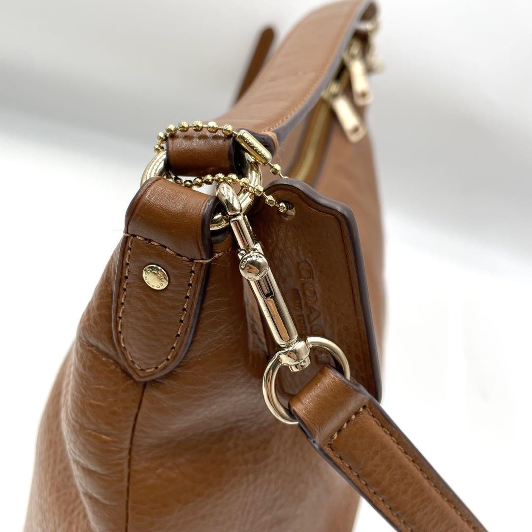 COACH Hand Shoulder Bag Tote Purse 2way Leather Brown Authentic