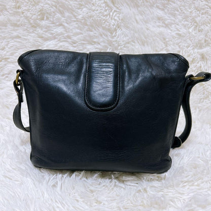COACH Shoulder Bag Purse Turn Lock Leather Black Authentic