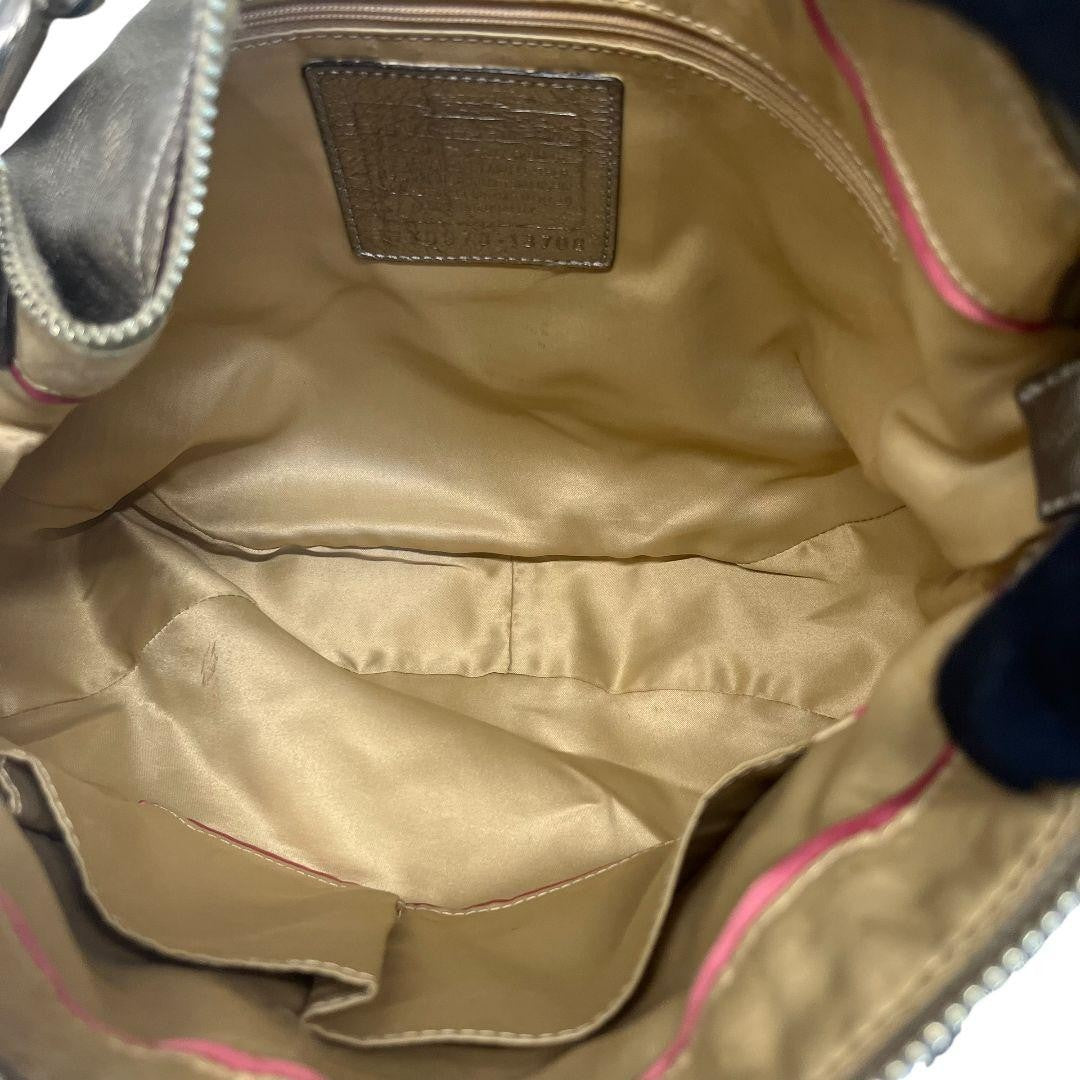 COACH Hand Shoulder Bag Tote Purse 2way Metallic Authentic