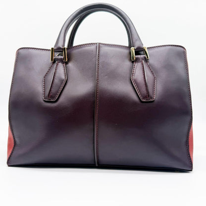 TOD'S Hand Bag Tote Purse D-Style Leather Brown Authentic