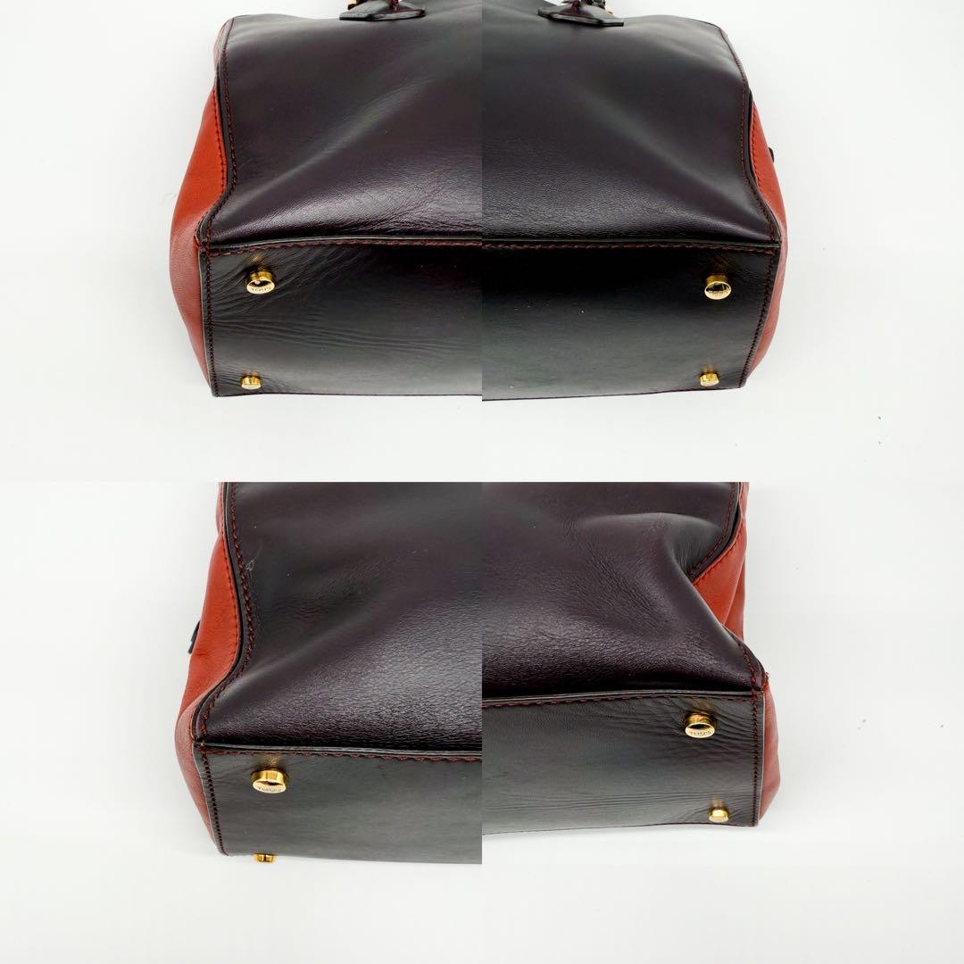 TOD'S Hand Bag Tote Purse D-Style Leather Brown Authentic