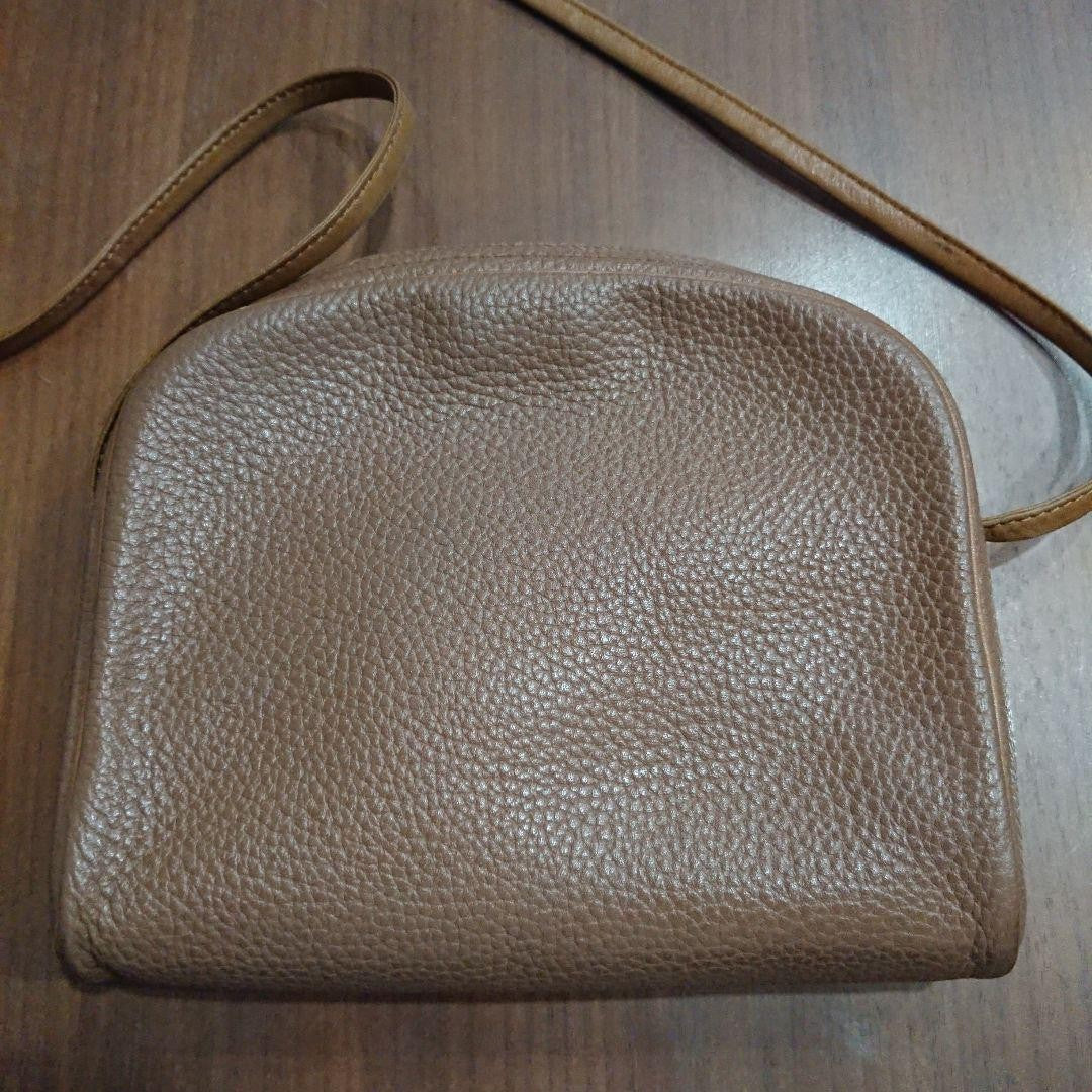 Christian Dior Shoulder Bag Purse CD Leather Brown Authentic