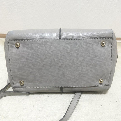 TOD'S Hand Shoulder Bag Tote Purse 2way D-Styling Leather Greige Authentic