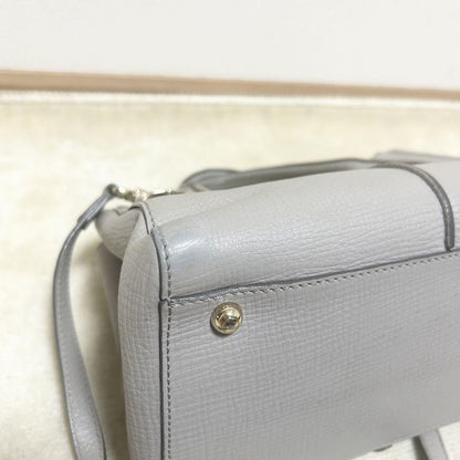 TOD'S Hand Shoulder Bag Tote Purse 2way D-Styling Leather Greige Authentic