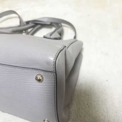 TOD'S Hand Shoulder Bag Tote Purse 2way D-Styling Leather Greige Authentic