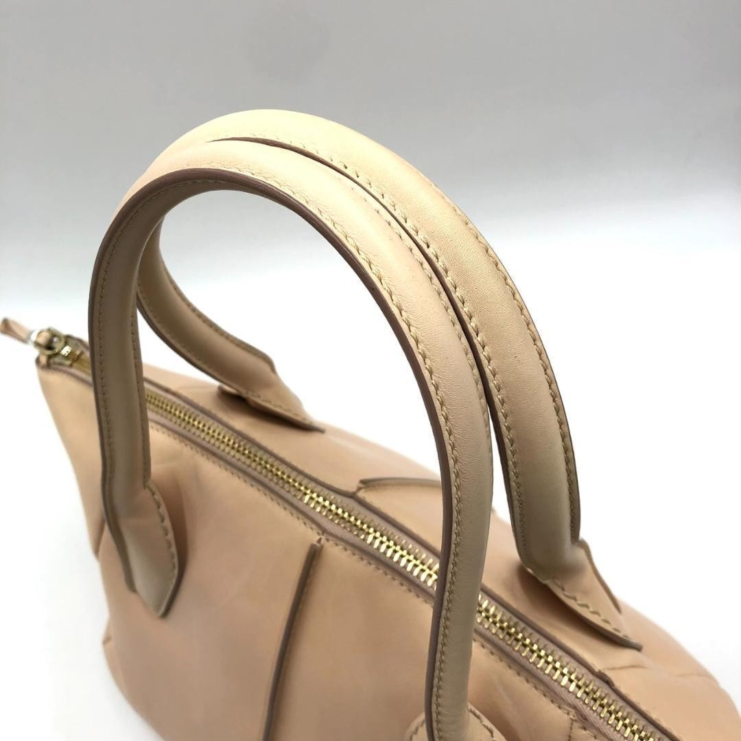 TOD'S Hand Bag Tote Purse D-Styling Leather Pink Beige Authentic