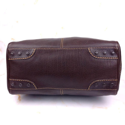 TOD'S Shoulder Bag Purse Leather Dark Brown Authentic