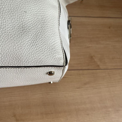 TOD'S Hand Shoulder Bag Tote Purse 2way Leather White Authentic