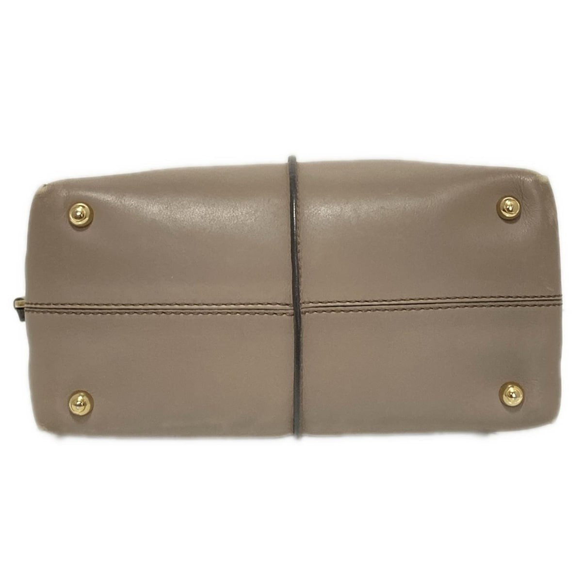 TOD'S Hand Bag Tote Purse D-Styling Leather Gray Beige Authentic