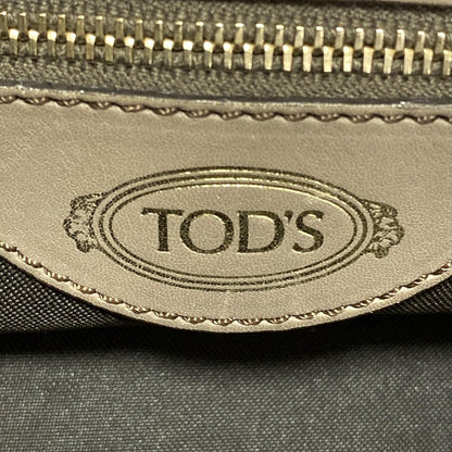 TOD'S Hand Bag Tote Purse D-Styling Leather Gray Beige Authentic
