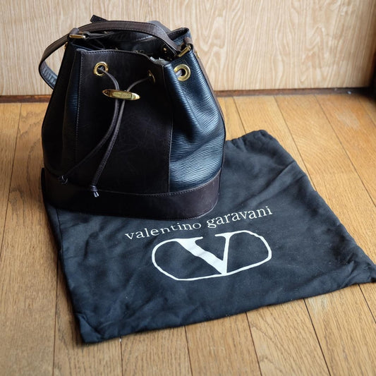 Valentino Garavani Shoulder Bag Purse Black Navy Authentic