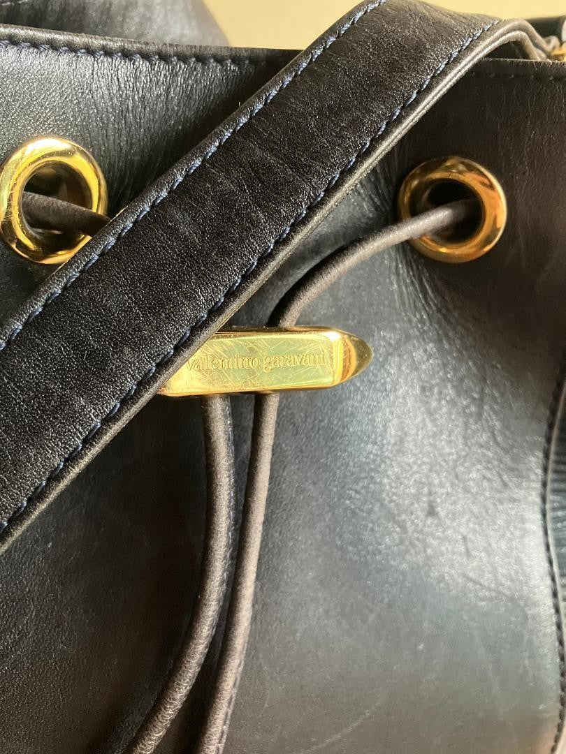 Valentino Garavani Shoulder Bag Purse Black Navy Authentic
