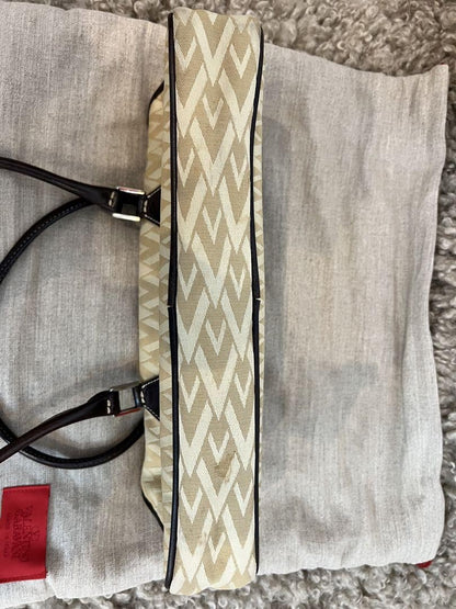 Valentino Small Shoulder Bag Purse Beige Authentic