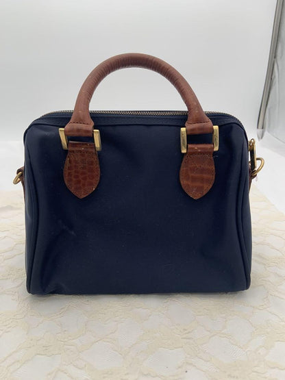 Valentino Garavani Mini Boston Shoulder Bag Purse 2way Logo Nylon Blue Authentic