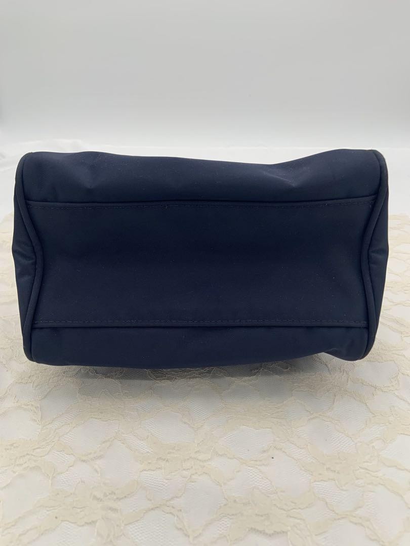 Valentino Garavani Mini Boston Shoulder Bag Purse 2way Logo Nylon Blue Authentic