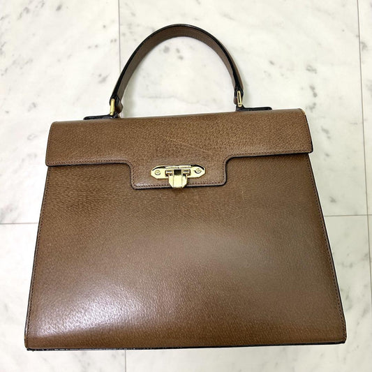 Valentino Garavani Hand Bag Tote Purse Brown Authentic
