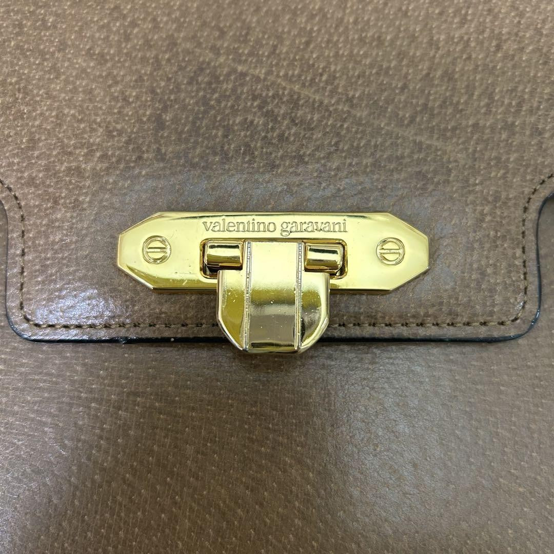 Valentino Garavani Hand Bag Tote Purse Brown Authentic