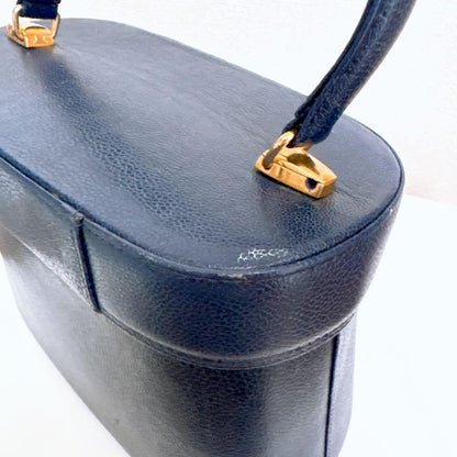 Valentino Garavani Vanity Bag Hand Bag Tote Purse 2way Navy Authentic