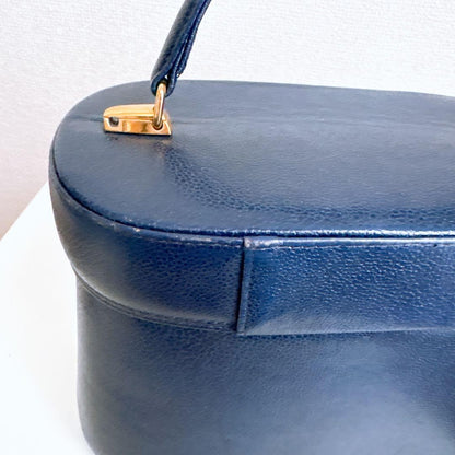 Valentino Garavani Vanity Bag Hand Bag Tote Purse 2way Navy Authentic