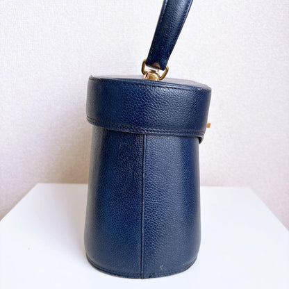 Valentino Garavani Vanity Bag Hand Bag Tote Purse 2way Navy Authentic