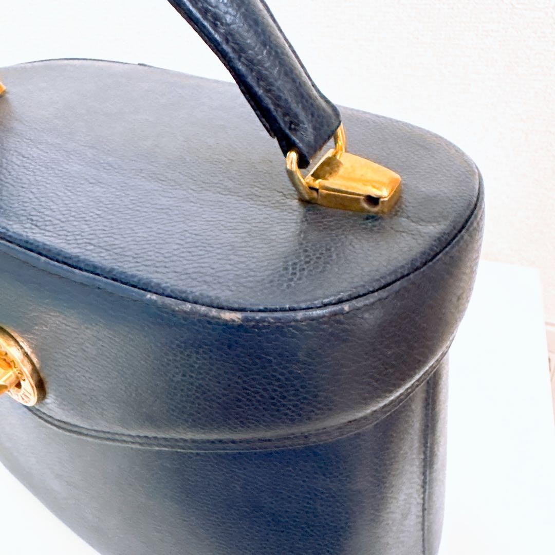 Valentino Garavani Vanity Bag Hand Bag Tote Purse 2way Navy Authentic