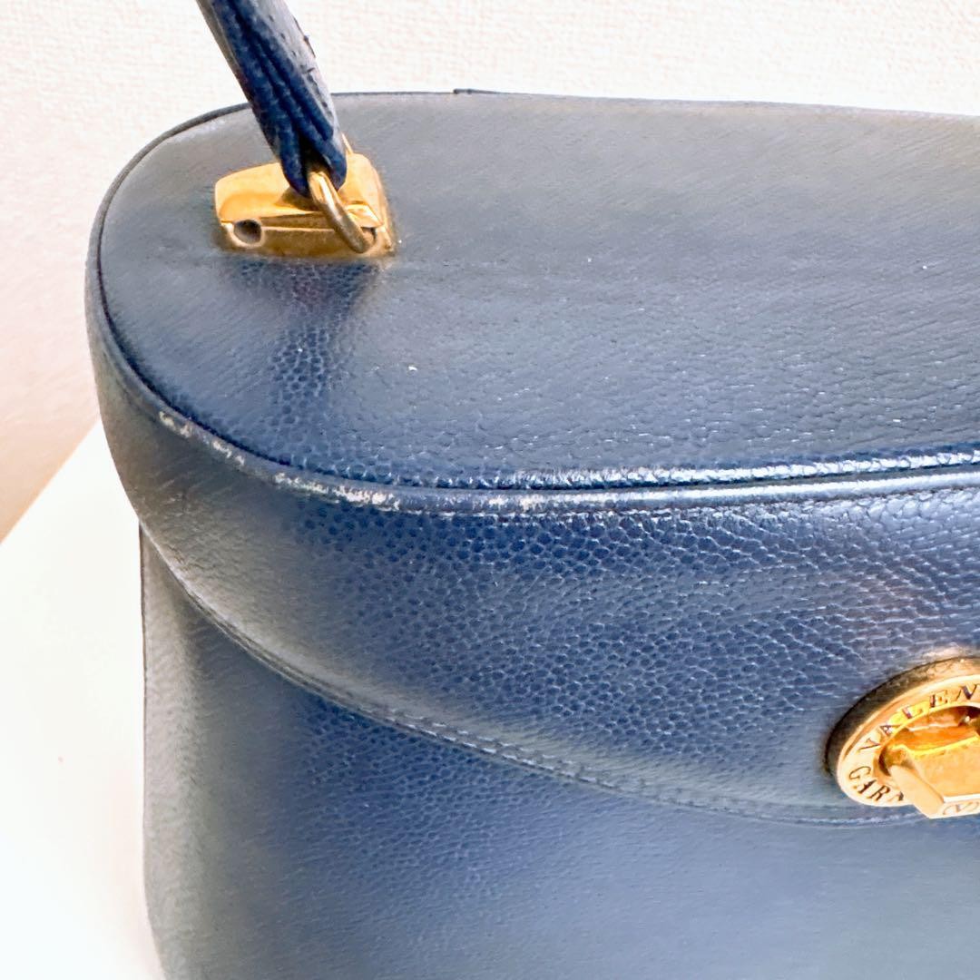 Valentino Garavani Vanity Bag Hand Bag Tote Purse 2way Navy Authentic