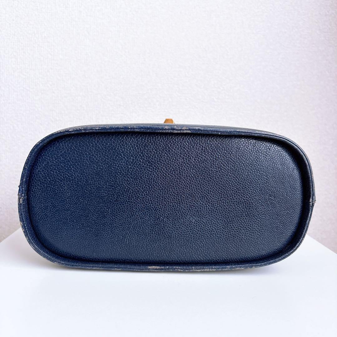 Valentino Garavani Vanity Bag Hand Bag Tote Purse 2way Navy Authentic