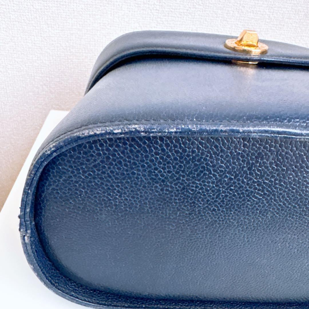 Valentino Garavani Vanity Bag Hand Bag Tote Purse 2way Navy Authentic