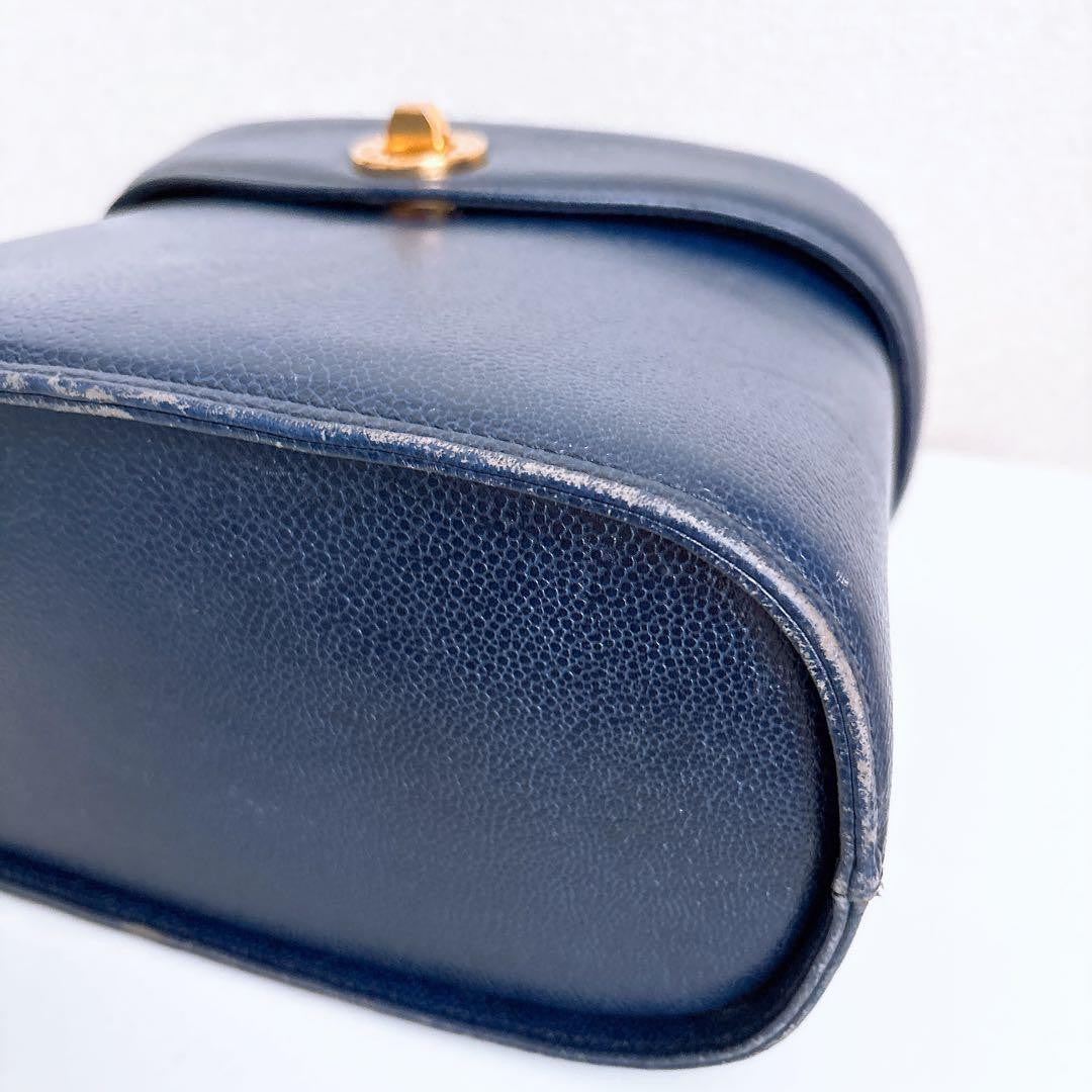 Valentino Garavani Vanity Bag Hand Bag Tote Purse 2way Navy Authentic