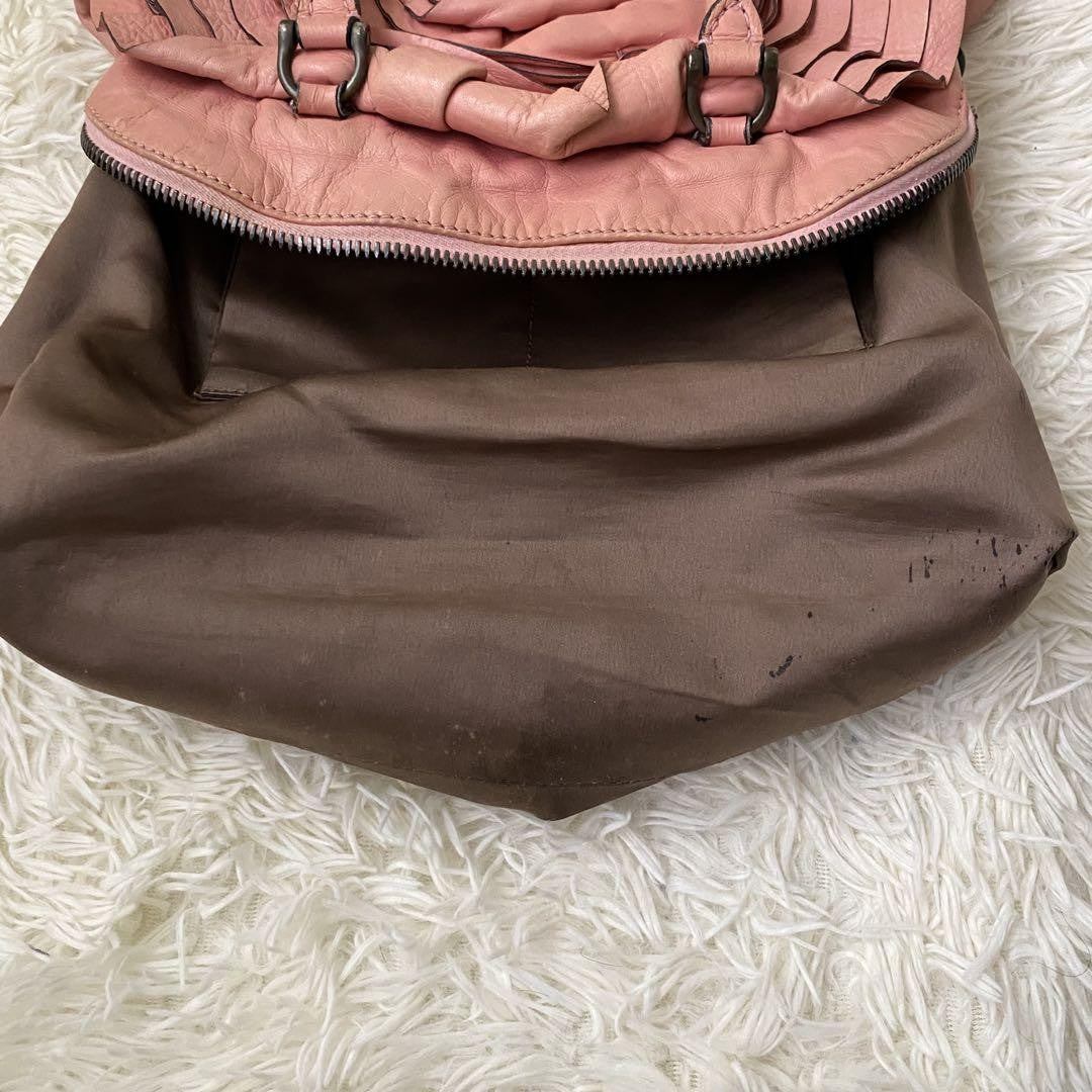 Valentino Garavani Hand Shoulder Bag Tote Purse 2way Leather Pink Authentic