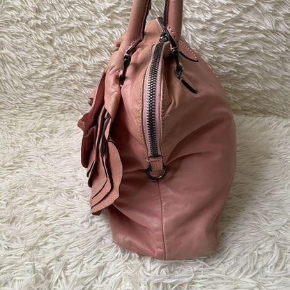 Valentino Garavani Hand Shoulder Bag Tote Purse 2way Leather Pink Authentic