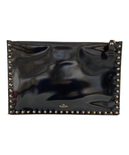 Valentino Clutch Bag Second Bag Rockstuds Black Authentic