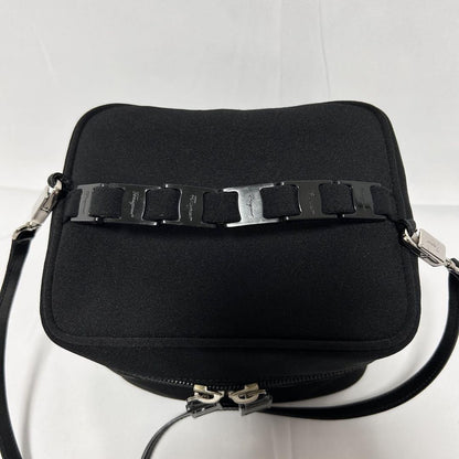 Salvatore Ferragamo Mini Shoulder Bag Purse 2way Vara Ribbon Black Authentic