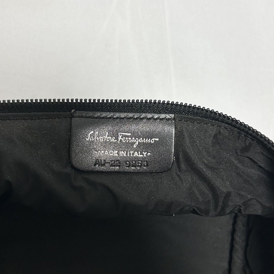 Salvatore Ferragamo Mini Shoulder Bag Purse 2way Vara Ribbon Black Authentic