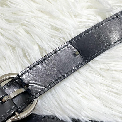 Salvatore Ferragamo Shoulder Bag Purse 2way Gancini Leather Metallic Gray