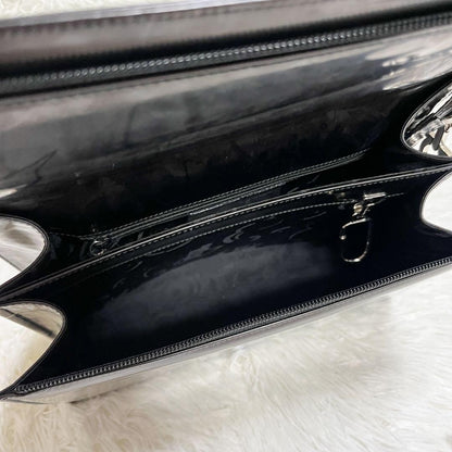 Salvatore Ferragamo Shoulder Bag Purse 2way Gancini Leather Metallic Gray