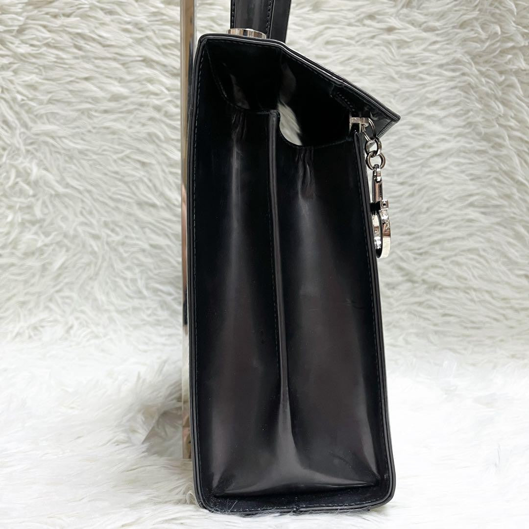 Salvatore Ferragamo Shoulder Bag Purse 2way Gancini Leather Metallic Gray