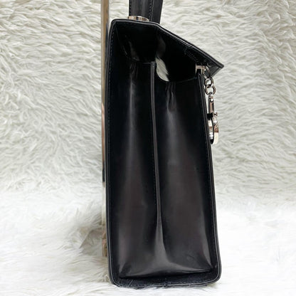 Salvatore Ferragamo Shoulder Bag Purse 2way Gancini Leather Metallic Gray