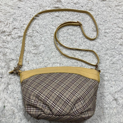 BURBERRY BLUE LABEL Shoulder Bag Purse Nova Check Leather Canvas Beige Yellow